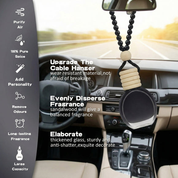 Car Air Fresheners | 10ml Air Freshener | Strong Perfume Hanging Diffuser with Odour Eliminaor Technology | Car Accessories for Men | Car Scents Air Fresheners by Ikeda (Oval New Car)