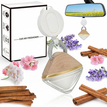Premium Hanging Car Air Freshener Long Lasting Car Fresheners with Essential Oil Cars Diffuser for Men & Women | Non-Toxic | Cedar Mahogany | Adjustable Rope Diffusers for Cars Home Office