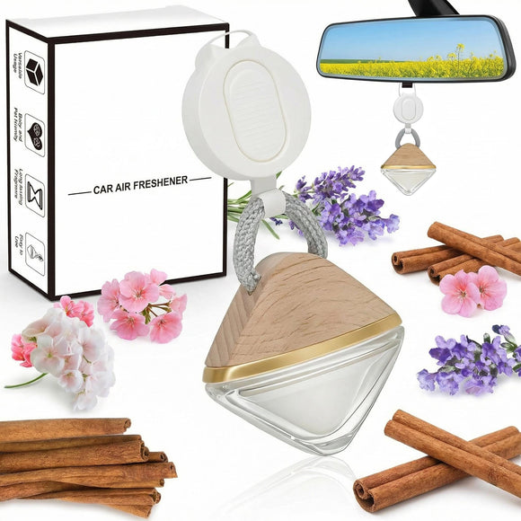 Premium Hanging Car Air Freshener Long Lasting Car Fresheners with Essential Oil Cars Diffuser for Men & Women | Non-Toxic | Cedar Mahogany | Adjustable Rope Diffusers for Cars Home Office
