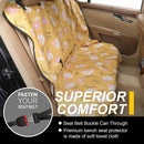 Back Seat Cover for Car Trucks Van SUV Waterproof Rear Bench Towel Seat Covers for Dogs and Kids Automotive Backseat Protector (Chamomile and Yellow)-2