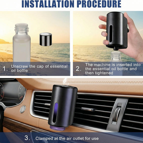 FeatWell Car Aromatherapy/Fragrance car Air fresheners/Humidifier Essential Oil Diffuser for Vehicle (Black)