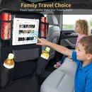 Car Backseat Organizer with Touch Screen Tablet Holder 9 Storage Pockets Protectors Kick Mats Travel Accessories for Kids-Black-6