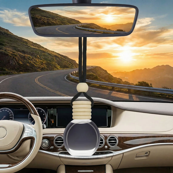 Ikeda Car Air Freshener: Hanging Smell Air Freshener | Car Scent |10ml Round Hanging Decoration | Long Lasting Fragrance | For Auto Home(New Car)