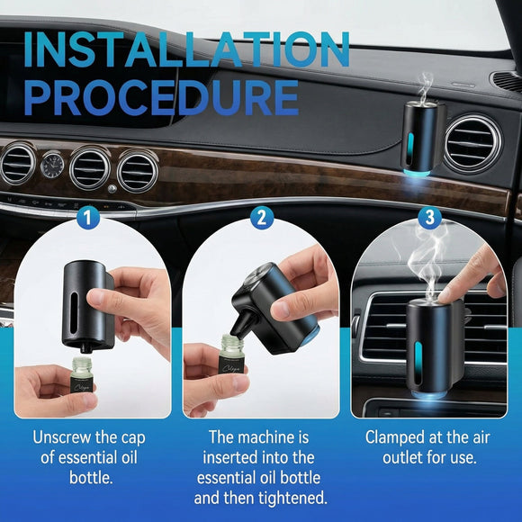 Car Air Freshener Air Freshener Diffuser Three Adjustable Modes Aromatherapy Machine Rechargeable (Black)
