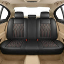 Leather Back Row Seat Covers Waterproof Rear Split Bench Car Seat Covers Vehicle Seat Cushion Cover Protector Universal Fit for Most Cars Sedan SUV Pickup Truck(Back Row/Black&Red)-5