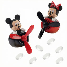 2Pcs Car Air Fresheners Cute Cartoon Mouse Pilot Men Women Car Perfume Rotating Propeller Automotive Air Outlet Fan Creative Diffuser Car Decoration (M.ickey+M.innie)