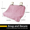 Back Seat Cover for Car Trucks Van SUV Waterproof Rear Bench Towel Seat Covers for Dogs and Kids Automotive Backseat Protector (Pink)-2