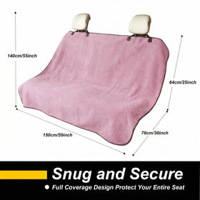 Back Seat Cover for Car Trucks Van SUV Waterproof Rear Bench Towel Seat Covers for Dogs and Kids Automotive Backseat Protector (Pink) - 0