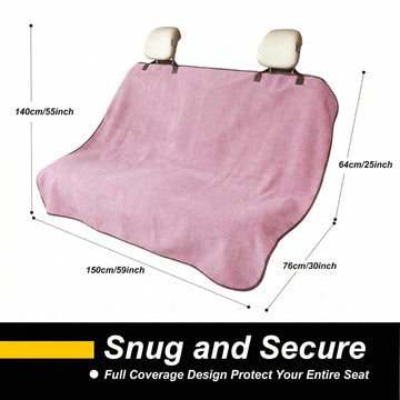 Back Seat Cover for Car Trucks Van SUV Waterproof Rear Bench Towel Seat Covers for Dogs and Kids Automotive Backseat Protector (Pink) - 0