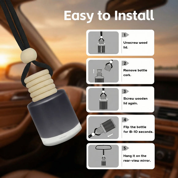 Car Air Fresheners for Men | 10ml Air Freshener | Strong Perfume Hanging Diffuser with Odour Eliminaor Technology | Car Accessories | Car Scents Air Fresheners by Ikeda (Square New Car)
