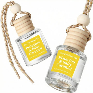 Car Air Freshener Diffuser 2 Pack Hanging Pistachio Salty Caramel Car Air Freshener for Women 45+ days Long Lasting Fragrance Made in USA (P62)