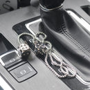 Creative Hanging Dice with Dots Car Metal Pendant Rear View Mirrors Charms Ornament (Silver)-7