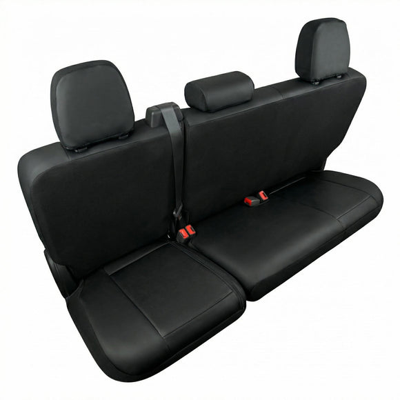 Bench Seat Cover Fits All Full-Size Silverado F-150 Ram Sierra Titan Tundra Pickup Trucks; Folding Bench or Standard Bench Seats; Premium Faux Leather Black (1370036LT)