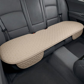 Beige Back Seat Cover Rear Car Seat Cover for Cars Truck SUV Seat Covers with Storage Pocket Bottom Auto Seat Cushion Pad Mat for Most Vehicles-Beige 1 Pcs