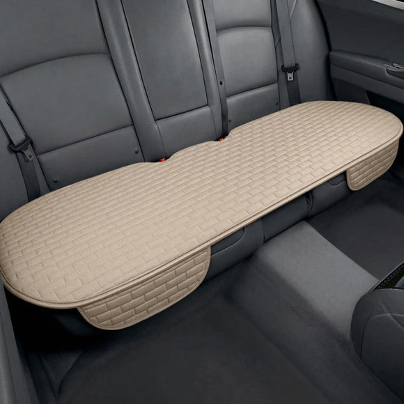 Beige Back Seat Cover Rear Car Seat Cover for Cars Truck SUV Seat Covers with Storage Pocket Bottom Auto Seat Cushion Pad Mat for Most Vehicles-Beige 1 Pcs