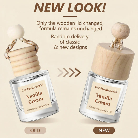 Car Air Freshener Diffuser 2 Pack Hanging Air Freshener Diffuser - Vanilla Cream Fragrance Oil Air D iffuser for Car 45+ days Long Lasting Fragrance Made in USA C ar Air Fresheners (V54)