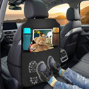 Premium Backseat Organizer for Kids 2 Pack Heavy Duty Waterproof and Stain Resistant Kick Mats Back Seat Protector Durable Backseat Car Organizer with Tablet Holder+Storage Pockets