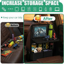 Car Backseat Organizer with Tablet Holder 11 Storage Pockets with Foldable Food Tray Protector Kick Mats for Kids Travel Accessories Organizer (Black 1Pack)-5