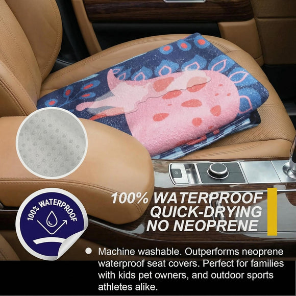 Back Seat Cover for Car Trucks Van SUV Waterproof Rear Bench Towel Seat Covers for Dogs and Kids Automotive Backseat Protector (Dinosaur)