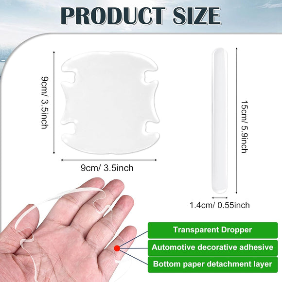 16PCS Car Door Handle Protector Waterproof Anti-Scratch Paint Invisible Cars Door Handle Bowl Sticker Avoiding Scratches Auto Exterior Accessories Protection Film for Most Models (Clear Transparent)