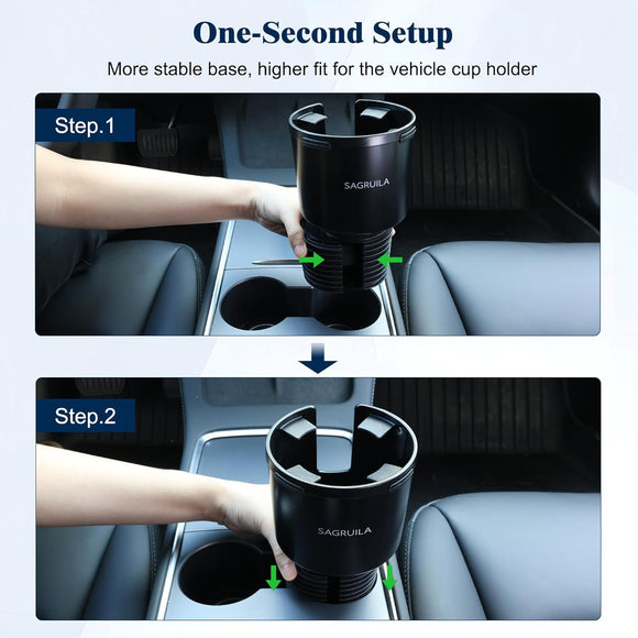 Car Cup Holder Expander Cup Holder Expander for Car with Stretchable Rubber Base Large Cup Holder Adapter Compatible with Yeti Hydro Flask Nalgene Stanley Owala Bottles in 2.8-4.13 1 Pack