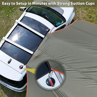 Large Car Side Camping Awning 19 x 11 ft SUV Canopy Tarp Waterproof Outdoor Vehicle Sun Shade Shelter for Truck MPV Van Campers