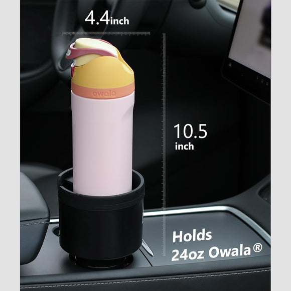 Car Cup Holder Expander with Adjustable Base Compatible with Hydro Flasks 32/40 Ounce Compatible with Yeti Ramblers 20/26/30 Ounce Other Bottles in 3.4-3.8 (Black)