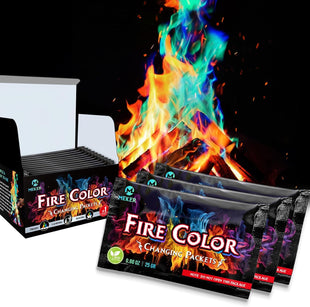 Fire Color Changing Packets - Fire Pit Campfires Outdoor Fireplaces Bonfire - Fire Color - Perfect Fire Camping Accessories for Kids & Adults (12 Pack)