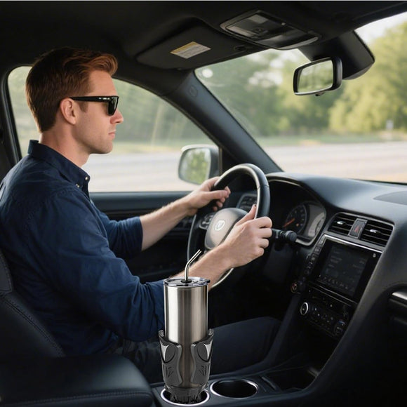 Car Cup Holder Expander Large Cup Holder Adapter for Car Water Bottle Holder Extender Adjustable Drink Holder for Car Fits Yeti Hydro Flask 24/32oz Black