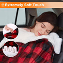 Heated Car Blanket 12-Volt Electric Blanket for Car Truck SUV RV Portable Heated Throw for Camping Red Buffalo Plaid 59 x 43-4
