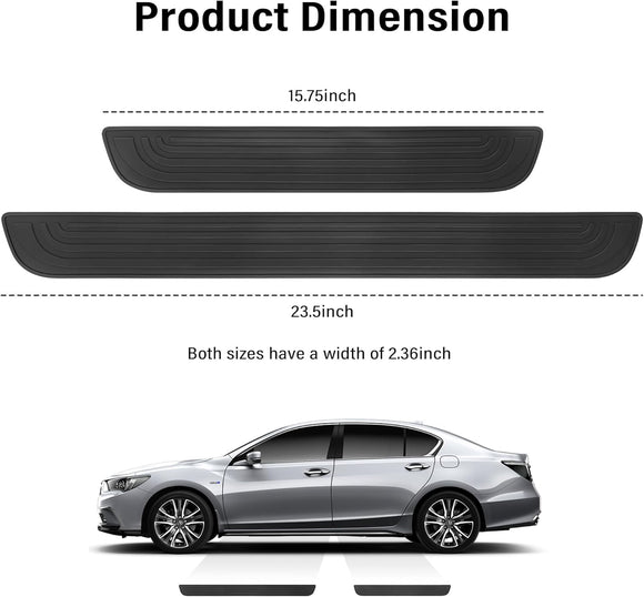 4PCS Car Door Sill Protector Anti-Scratch & Waterproof Car Door Sills Scratch Protection Universal Car Exterior Accessories Automotive Door Entry Guard for Car Truck SUV (Black Width 2.36)