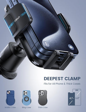 2024 Wider Clamp & Metal Hook Car Phone Holder Vent [Thick Cases Friendly] Phone Holders for Your Car Mount Automobile Hands Free Cradle Air Vent for iPhone 16 15 14 13 Pro Max Smartphone - 0