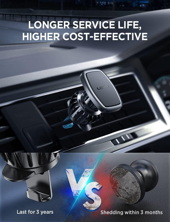 2 Pack Magnetic Phone Holder for Your Car Mount 6 Military Magnets Car Phone Holder Mount Vent Cell Phone Holdeer Mount Vent Cell Phone Holder (Black)