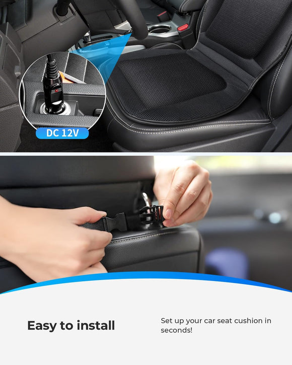 Ventilated Car Seat Cover 12V Cooling Seat Cushion for Cars Automotive Adjustable Temperature Cooling Car Seat Cover Fit for SUV Truck Office Pad