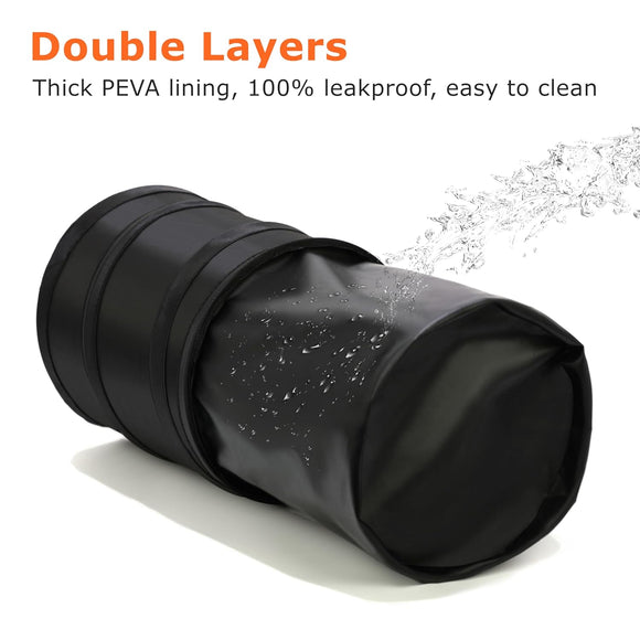 2Packs 2 Gallons New Leakproof Car Trash Can Compact Trash Can Pop-up Collapsible Hanging Car Trash Bin with Hook and Loop Waterproof PEVA Liner Open-Top Garbage Can for Cars Home Office