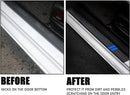 Door Sill Protector Compatible with Dodge Charger Challenger 4PCS Door Sill Protector with Plastic Scraper Carbon Fiber Leather Door Entry Guard Decoration Cars Fiber Door Sill Protector |Blue|-4