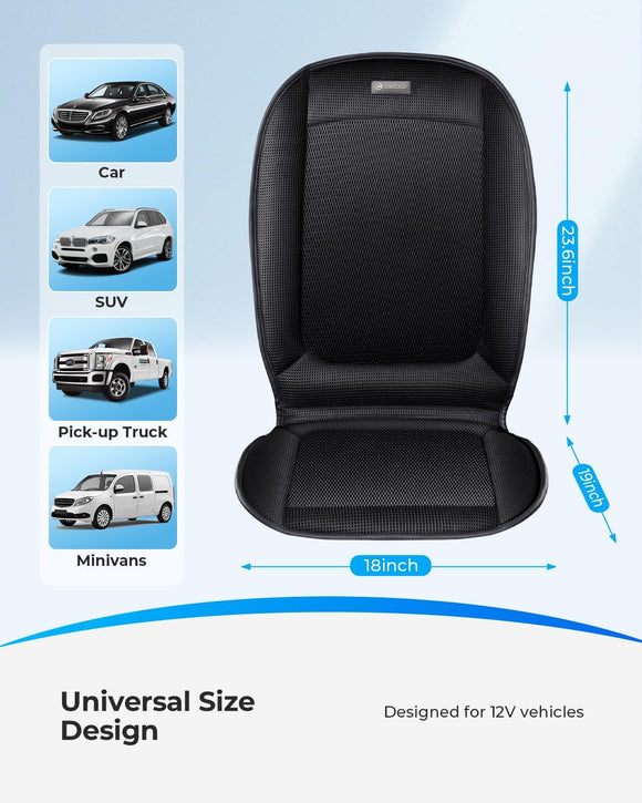 Ventilated Car Seat Cover 12V Cooling Seat Cushion for Cars Automotive Adjustable Temperature Cooling Car Seat Cover Fit for SUV Truck Office Pad