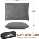 Camping Pillow Travel Pillow Small Shredded Memory Foam Pillow - Compressible Medium Firm Breathable Cover Ideal Backpacking Hiking Airplane and Car-3