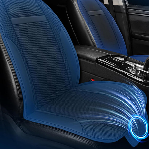 Cooling Car Seat Cushions 12V Automotive Summer Cooler Pad-Air Conditioned Air Circulation Ventilated Seat Cover for Car SUV Truck Universal Fit 1 Pack (Black Seat Cushion and Back Cushion)