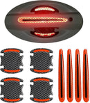 Car Door Handle Protector Reflective Sticker Universal Auto Carbon Fiber Door Handle Anti Scratch Cover Guard 8PCS Red-1