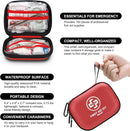 Mini First Aid Kit - 150 Piece Small Waterproof Hard Shell Medical Kit for Home Car Travel Camping Truck Hiking Sports Office Vehicle & Outdoor Emergencies- Small First Aid Medical Kit (Red)-3