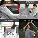 Wearable Car Electric Blanket 12 Volt Heated Travel Blanket Plug in Heating Throw for Car Truck SUV Van with Controller 2 Heating Level Ideal for Camping Traveling(41x55 Blue)-2