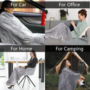 Wearable Car Electric Blanket 12 Volt Heated Travel Blanket Plug in Heating Throw for Car Truck SUV Van with Controller 2 Heating Level Ideal for Camping Traveling(41x55 Gray)-3