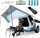 SUV Tailgate Tent with Poles &Three Sides Awning Shade & Transmittance Mosquito Net Hatchback Camping Sunproof Car Tenting Universal SUV Windproof Camping Gear Tent Outdoor Travel-1