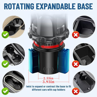 Cup Holder for CarCar Cup Holder Expander with Adjustable Cup Holder and Adjustable Base Large Cup Holder Adapter for Car Can Serve as Water Bottle Holder Drink Holder