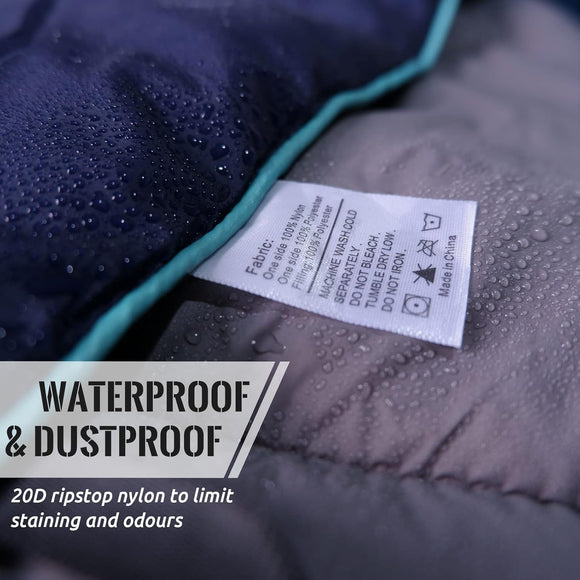 Outdoor Puffy Camping Blanket Lightweight Down Alternative Puffy Printed Camping Large Ultra Warm Hammock Top Quilt Waterproof Blanket for Traveling Picnic Beach Party Cold Weather (Green Mountain)
