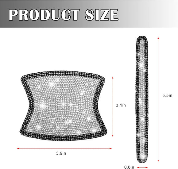 8pcs Bling Car Door Handle Protector Stickers Crystal Rhinestone Glitter Car Door Handles Cup Scratch Protectors Decals Universal (White & Black)