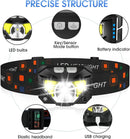 Headlamp Flashlight Lumen Ultra-Light Bright LED Rechargeable Headlight with White Red Light 2-Pack Waterproof Motion Sensor Head Lamp 8 Modes for Outdoor Camping Running Hiking Fishing-6
