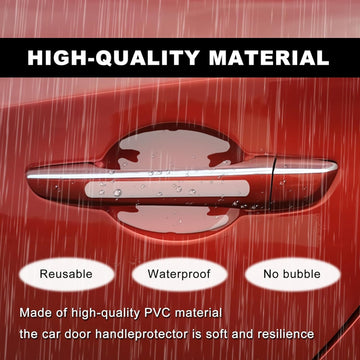 8Pcs Waterproof Car Door Handle and Rear View Mirror Scratch Protector Sticker Transparency Anti-Scratches Cup Protector - 0