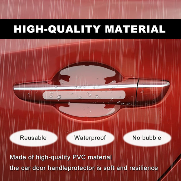 8Pcs Waterproof Car Door Handle and Rear View Mirror Scratch Protector Sticker Transparency Anti-Scratches Cup Protector